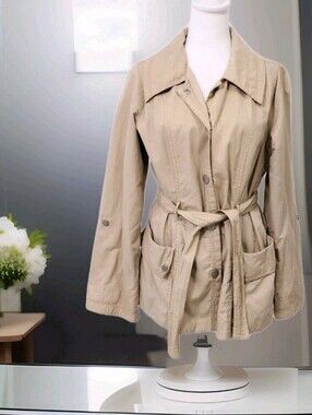 Liz Claiborne Tan Tie-Waist Trench Jacket